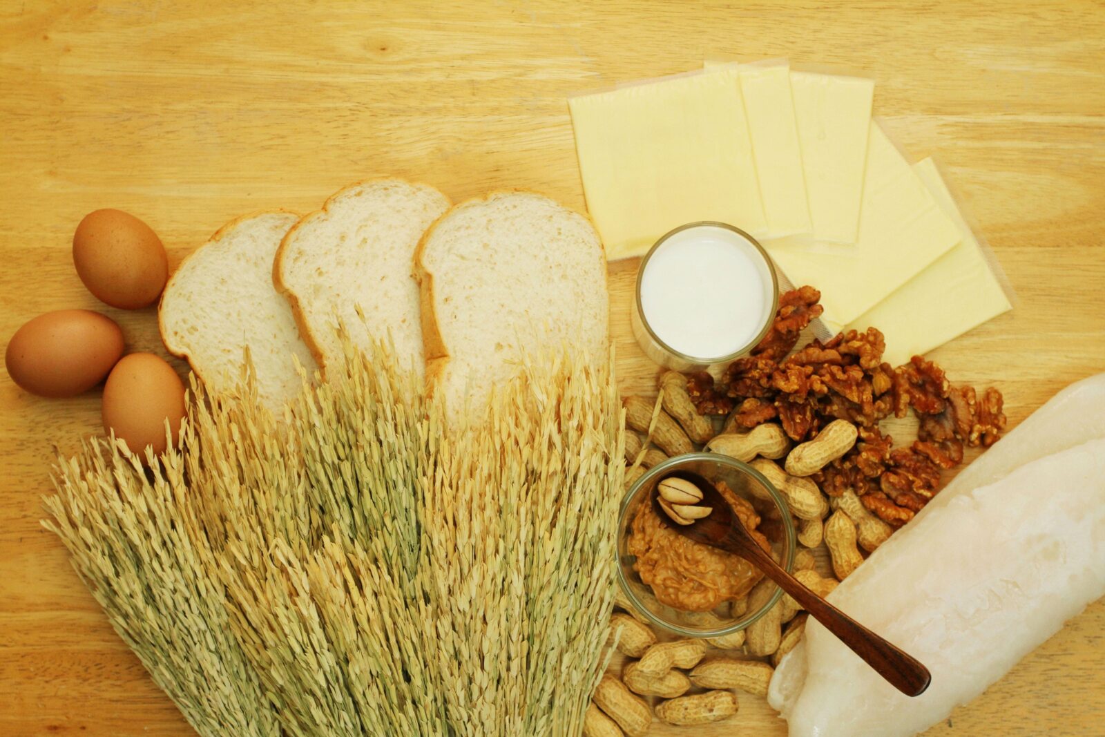 Bread, dairy, eggs and other foods that are commonly reviewed during Food Sensitivity tests